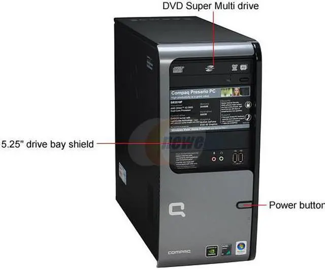 Alt view image 2 of 19 - COMPAQ Desktop PC Presario SR5510F(KQ513AA) 5000+ 2GB DDR2 500GB HDD NVIDIA GeForce 6150 SE Windows Vista Home Premium