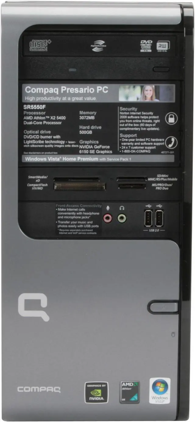 COMPAQ Desktop PC Presario SR5550F(KQ514AA) 5400+ 3GB DDR2