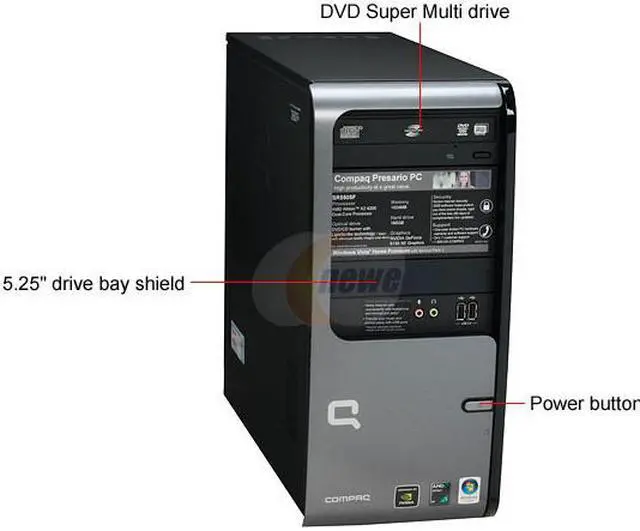 Alt view image 2 of 19 - COMPAQ Desktop PC Presario SR5505F(KT526AA) 4200+ 1GB DDR2 160GB HDD NVIDIA GeForce 6150 SE Windows Vista Home Premium