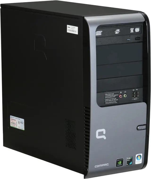Alt view image 2 of 18 - COMPAQ Desktop PC Presario SR5505F(KT526AAR) 4200+ 1GB DDR2 160GB HDD NVIDIA GeForce 6150 SE Windows Vista Home Premium