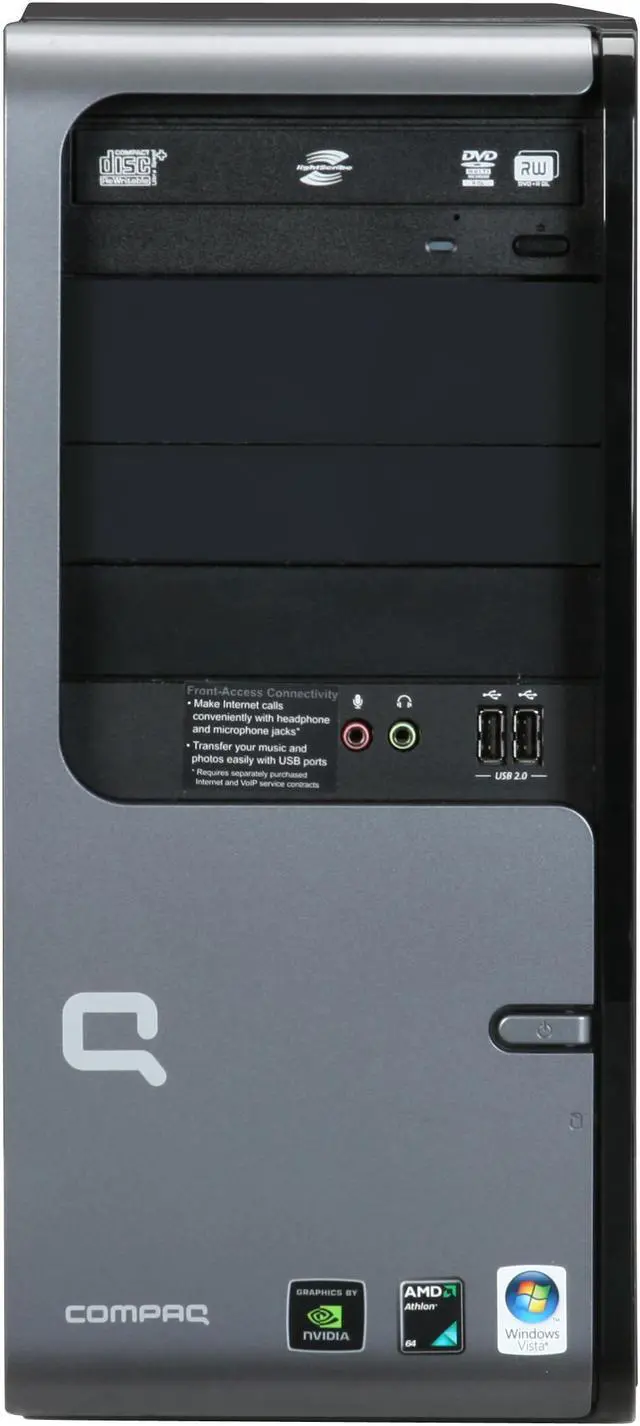 Alt view image 3 of 18 - COMPAQ Desktop PC Presario SR5505F(KT526AAR) 4200+ 1GB DDR2 160GB HDD NVIDIA GeForce 6150 SE Windows Vista Home Premium