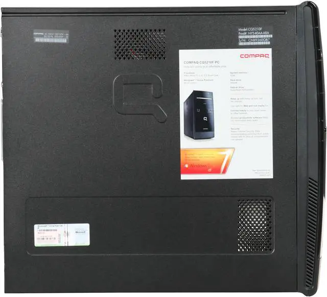 Alt view image 4 of 9 - COMPAQ Desktop PC Presario CQ5210F(NY540AA#ABA) AMD Athlon II X2 215 3GB DDR2 500GB HDD NVIDIA GeForce 6150 SE Windows 7 Home Premium 64-bit