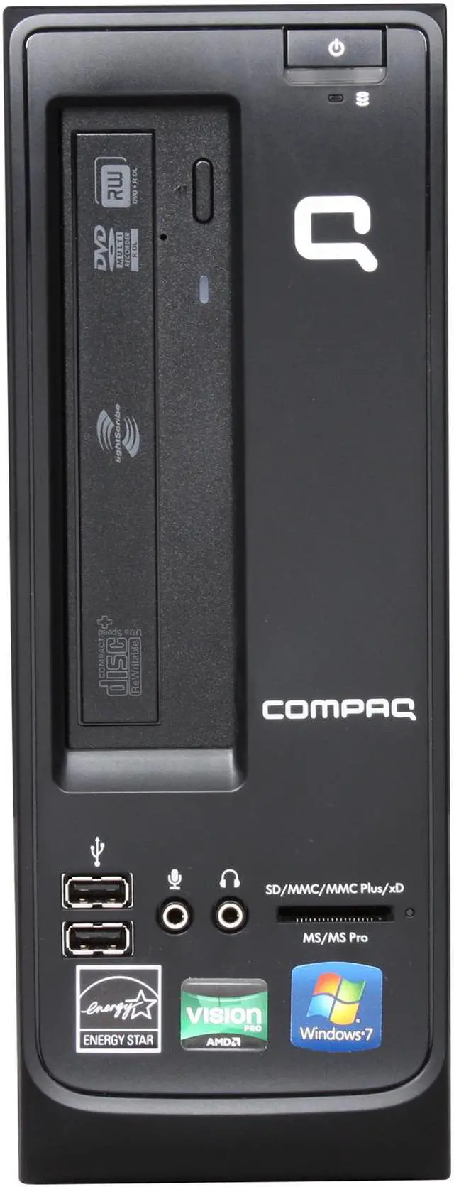 Alt view image 2 of 9 - COMPAQ Desktop PC 100B (XZ846UT#ABA) AMD E-350 2GB DDR3 500GB HDD AMD Radeon HD 6310 Windows 7 Professional 64-bit
