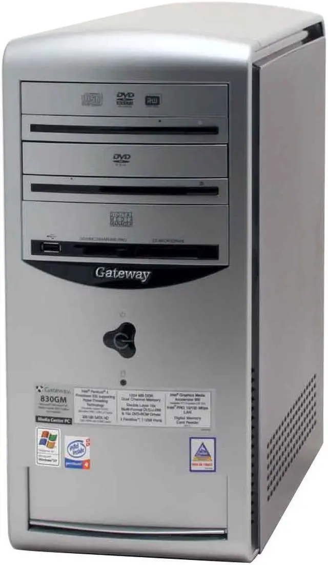 Alt view image 3 of 13 - Gateway Desktop PC 830GM Intel Pentium 4 630 1GB DDR 200GB HDD Intel GMA 900