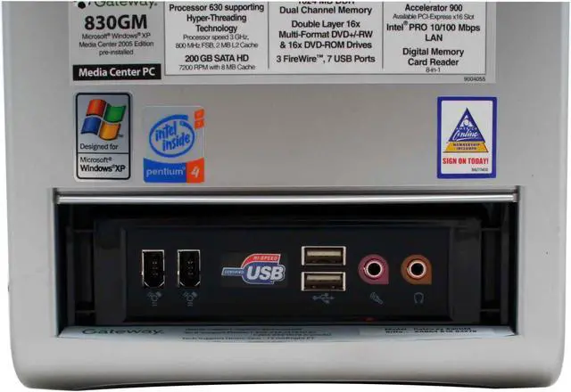 Alt view image 5 of 13 - Gateway Desktop PC 830GM Intel Pentium 4 630 1GB DDR 200GB HDD Intel GMA 900
