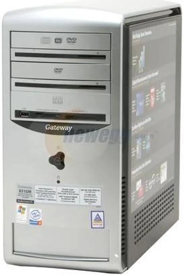 Alt view image 3 of 20 - Gateway Desktop PC 831GM Intel Pentium 4 630 512MB DDR 200GB HDD Intel GMA 900 Windows XP Media Center