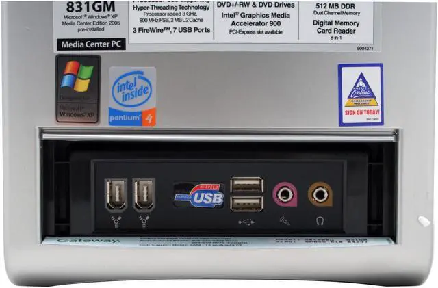 Alt view image 6 of 20 - Gateway Desktop PC 831GM Intel Pentium 4 630 512MB DDR 200GB HDD Intel GMA 900 Windows XP Media Center