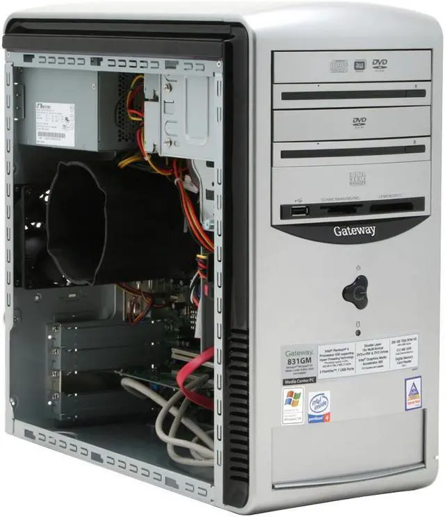 Alt view image 12 of 20 - Gateway Desktop PC 831GM Intel Pentium 4 630 512MB DDR 200GB HDD Intel GMA 900 Windows XP Media Center