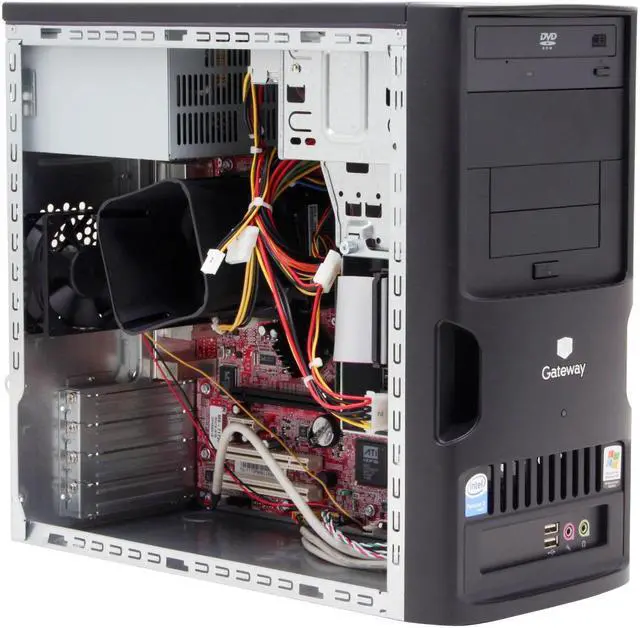Alt view image 8 of 12 - Gateway Desktop PC E-1500 Series E-1500D (277551-8) Intel Pentium D 805 1GB DDR2 80GB HDD ATI Radeon Xpress 200 Integrated Windows XP Professional