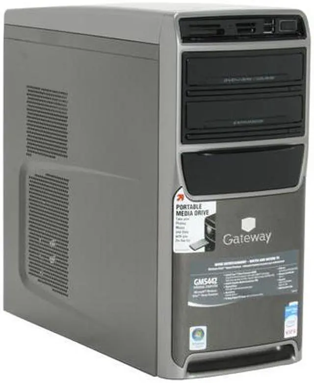 Alt view image 2 of 20 - Gateway Desktop PC GM5442 Intel Core 2 Duo E4400 2GB DDR2 500GB HDD Intel GMA 950 Windows Vista Home Premium