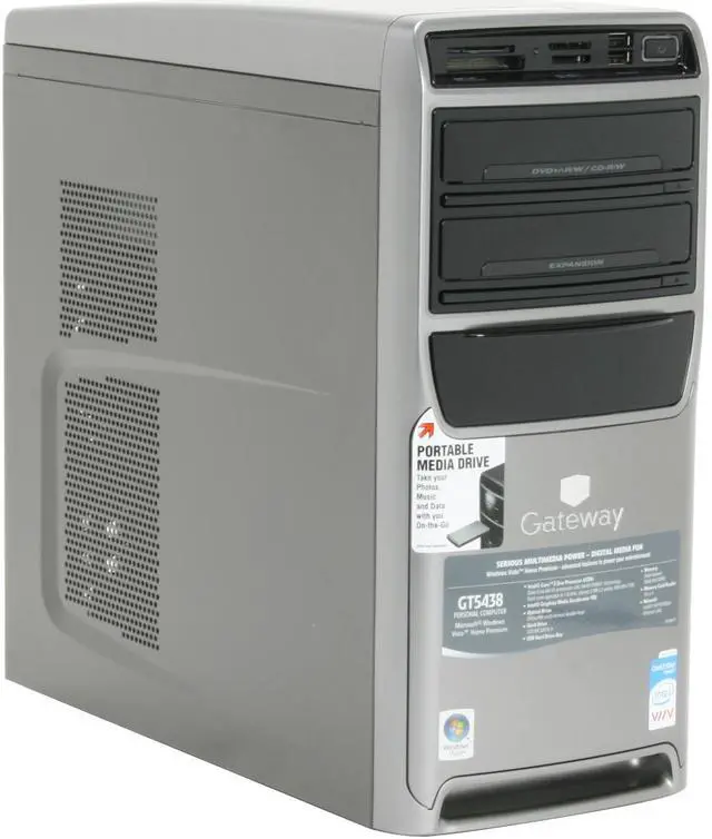 Alt view image 2 of 20 - Gateway Desktop PC GT5438 Intel Core 2 Duo E4300 2GB DDR2 320GB HDD Intel GMA 950 Windows Vista Home Premium