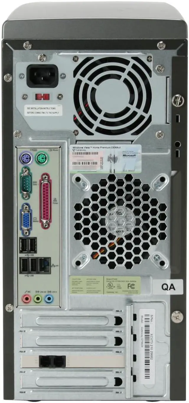 Alt view image 8 of 19 - Gateway Desktop PC GT5428 Intel Pentium D 935 1GB DDR2 250GB HDD Intel GMA 950 Windows Vista Home Premium