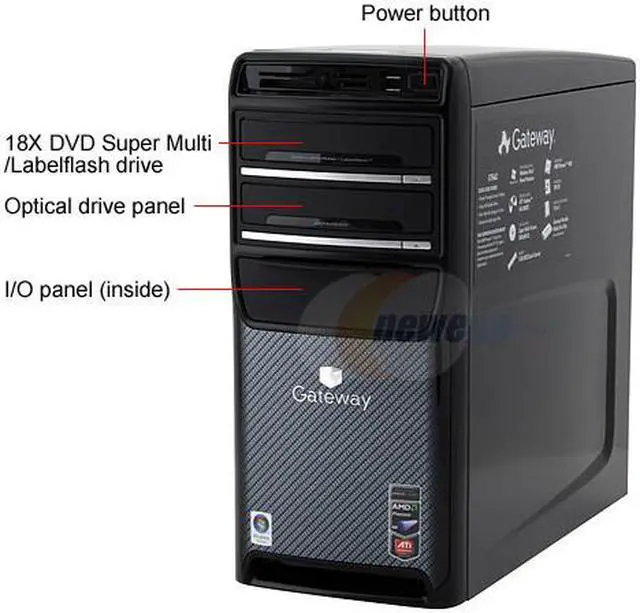 Alt view image 4 of 19 - Gateway Desktop PC GT5662 AMD Phenom X4 9500 3GB DDR2 500GB HDD ATI Radeon HD 2400XT Windows Vista Home Premium