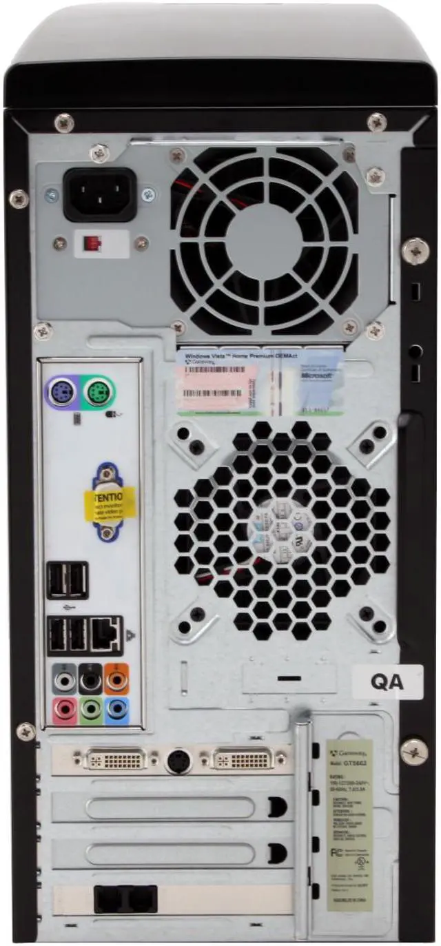 Alt view image 6 of 19 - Gateway Desktop PC GT5662 AMD Phenom X4 9500 3GB DDR2 500GB HDD ATI Radeon HD 2400XT Windows Vista Home Premium