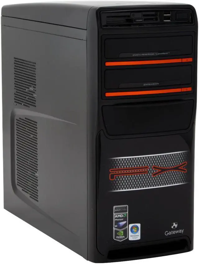 Alt view image 2 of 19 - Gateway Desktop PC FX7020 AMD Phenom X4 9600 3GB DDR2 500GB HDD NVIDIA GeForce 8800 GT Windows Vista Home Premium