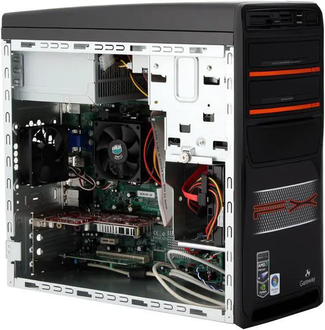 Alt view image 12 of 19 - Gateway Desktop PC FX7020 AMD Phenom X4 9600 3GB DDR2 500GB HDD NVIDIA GeForce 8800 GT Windows Vista Home Premium