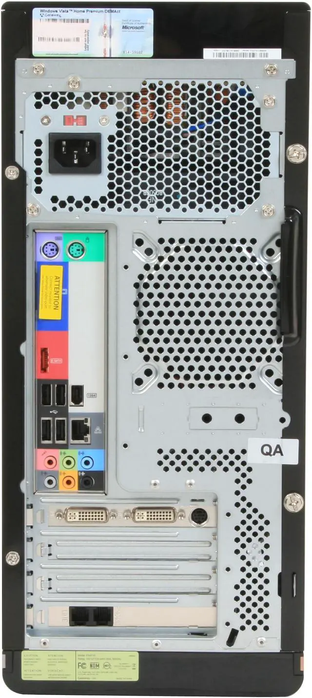 Alt view image 7 of 13 - Gateway Desktop PC FX Series FX4710-UB003A Intel Core 2 Quad Q9300 6GB DDR2 640GB HDD NVIDIA GeForce 9800 GT Windows Vista Home Premium 64-bit