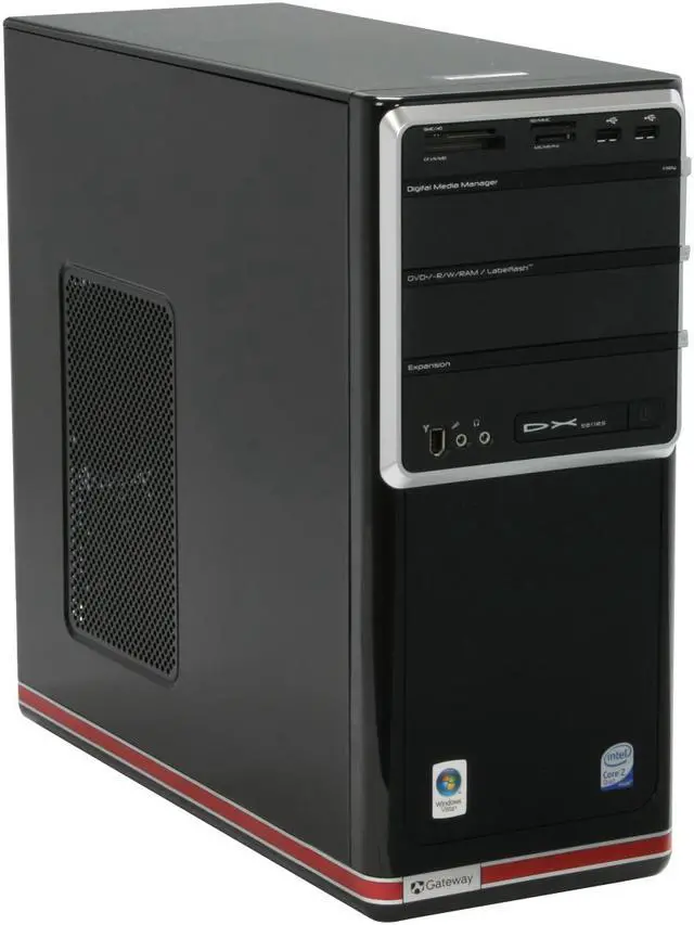 Alt view image 2 of 20 - Gateway Desktop PC DX Series DX4710-05 Intel Core 2 Quad Q6600 6GB DDR2 640GB HDD Intel GMA 3100 Windows Vista Home Premium 64-bit