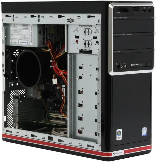Alt view image 13 of 20 - Gateway Desktop PC DX Series DX4710-05 Intel Core 2 Quad Q6600 6GB DDR2 640GB HDD Intel GMA 3100 Windows Vista Home Premium 64-bit