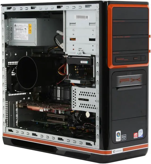 Alt view image 13 of 19 - Gateway Desktop PC FX Series FX6710-01 Intel Core 2 Quad Q9400 6GB DDR2 750GB HDD ATI Radeon HD 4850 Windows Vista Home Premium 64-bit