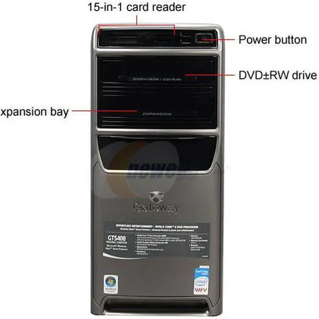 Alt view image 3 of 19 - Gateway Desktop PC GT5408 - RA Intel Core 2 Duo E4300 1GB DDR2 320GB HDD Intel GMA 950 Windows Vista Home Premium