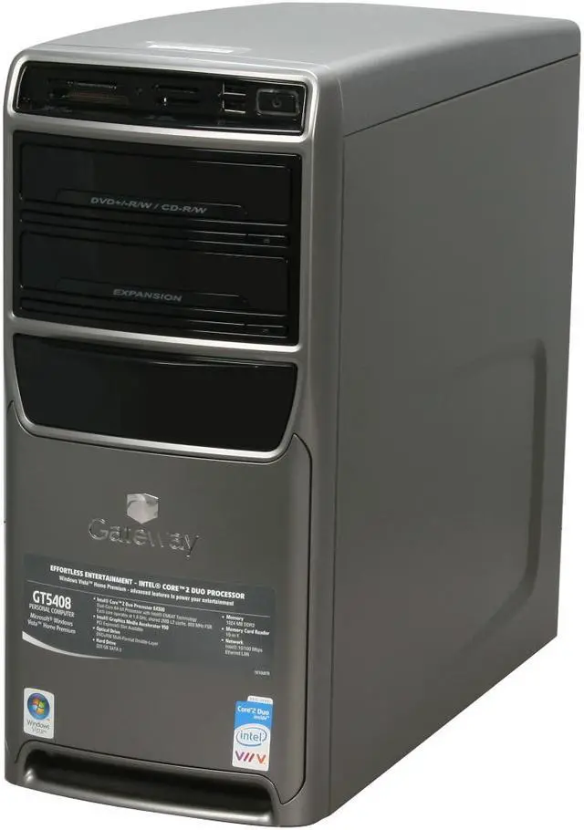 Alt view image 4 of 19 - Gateway Desktop PC GT5408 - RA Intel Core 2 Duo E4300 1GB DDR2 320GB HDD Intel GMA 950 Windows Vista Home Premium