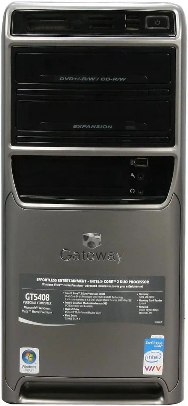 Alt view image 5 of 19 - Gateway Desktop PC GT5408 - RA Intel Core 2 Duo E4300 1GB DDR2 320GB HDD Intel GMA 950 Windows Vista Home Premium