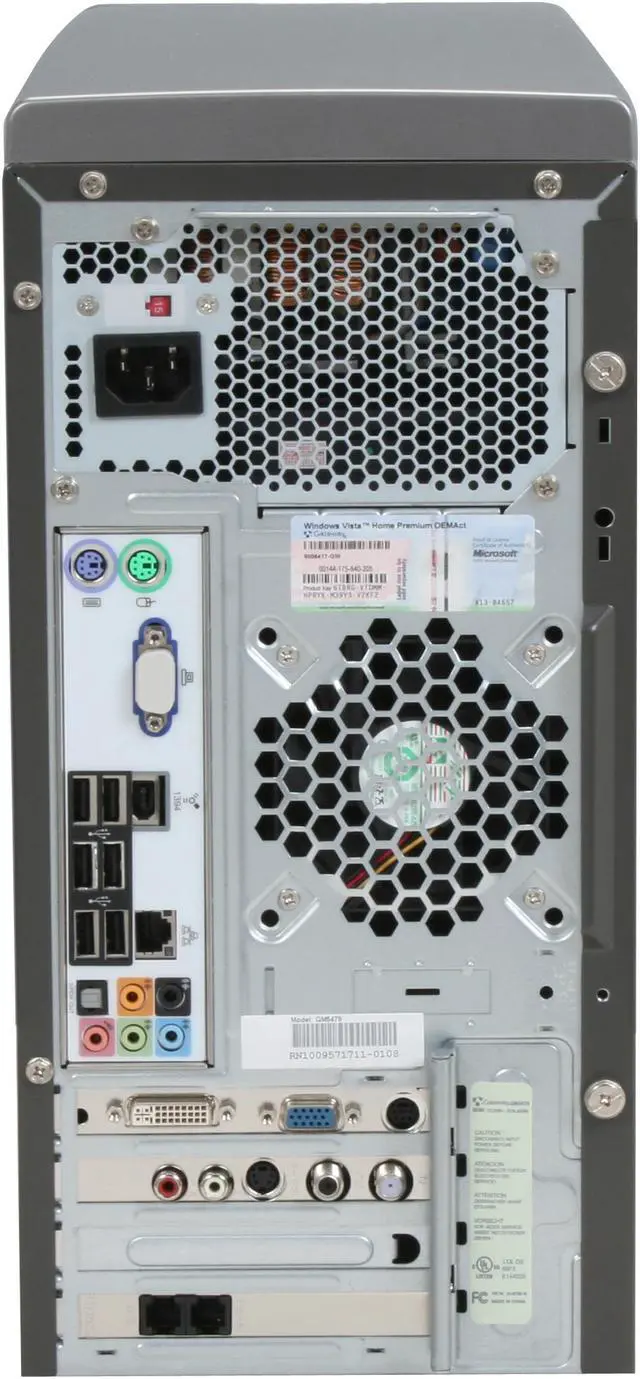Alt view image 15 of 19 - Gateway Desktop PC GM5478 - RA Intel Core 2 Quad Q6600 2GB DDR2 500GB HDD NVIDIA GeForce 8500 GT Windows Vista Home Premium