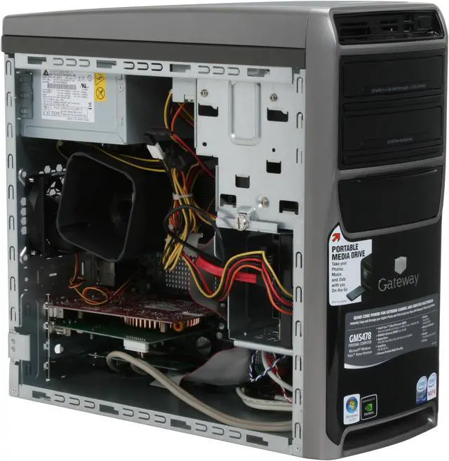 Alt view image 14 of 19 - Gateway Desktop PC GM5478 - RA Intel Core 2 Quad Q6600 2GB DDR2 500GB HDD NVIDIA GeForce 8500 GT Windows Vista Home Premium