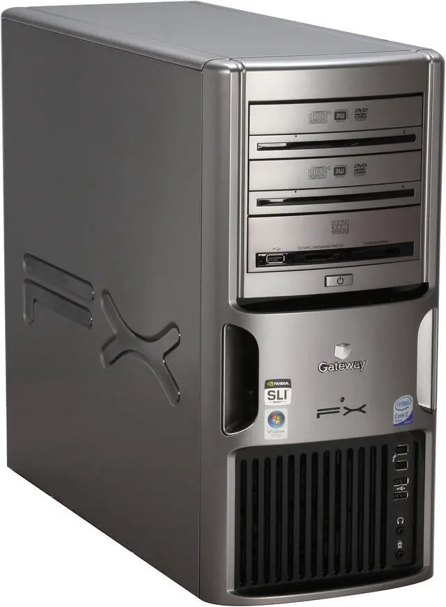 Alt view image 2 of 18 - Gateway Desktop PC FX542S Intel Core 2 Quad Q6600 4GB DDR2 640GB HDD NVIDIA GeForce 9600 GT Windows Vista Home Premium 64-bit