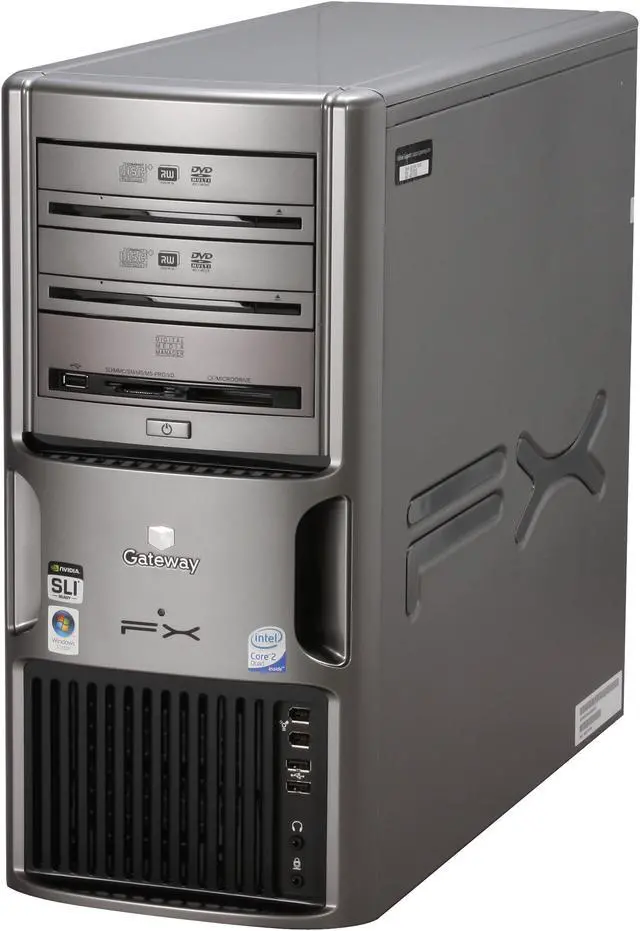 Alt view image 4 of 18 - Gateway Desktop PC FX542S Intel Core 2 Quad Q6600 4GB DDR2 640GB HDD NVIDIA GeForce 9600 GT Windows Vista Home Premium 64-bit