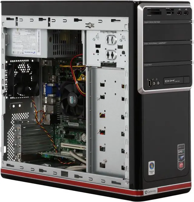 Alt view image 13 of 20 - Gateway Desktop PC DX Series DX4200-09 AMD Phenom X4 9100e 4GB DDR2 640GB HDD ATI Radeon HD 3200 Windows Vista Home Premium 64-bit
