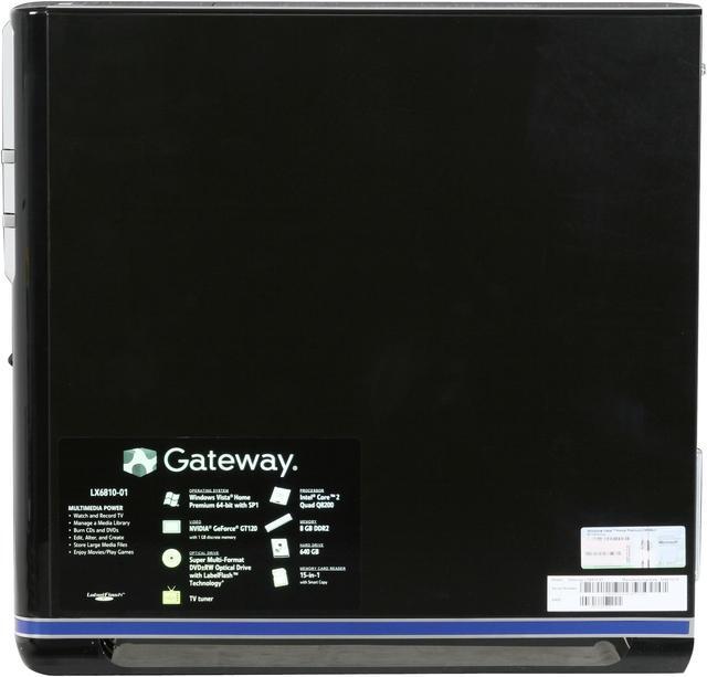 Alt view image 15 of 20 - Gateway Desktop PC LX6810-01 Intel Core 2 Quad Q8200 8GB DDR2 640GB HDD NVIDIA GeForce GT 120 Windows Vista Home Premium 64-bit