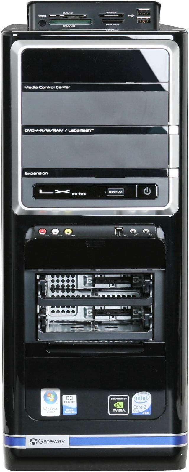 Alt view image 5 of 20 - Gateway Desktop PC LX6810-01 Intel Core 2 Quad Q8200 8GB DDR2 640GB HDD NVIDIA GeForce GT 120 Windows Vista Home Premium 64-bit