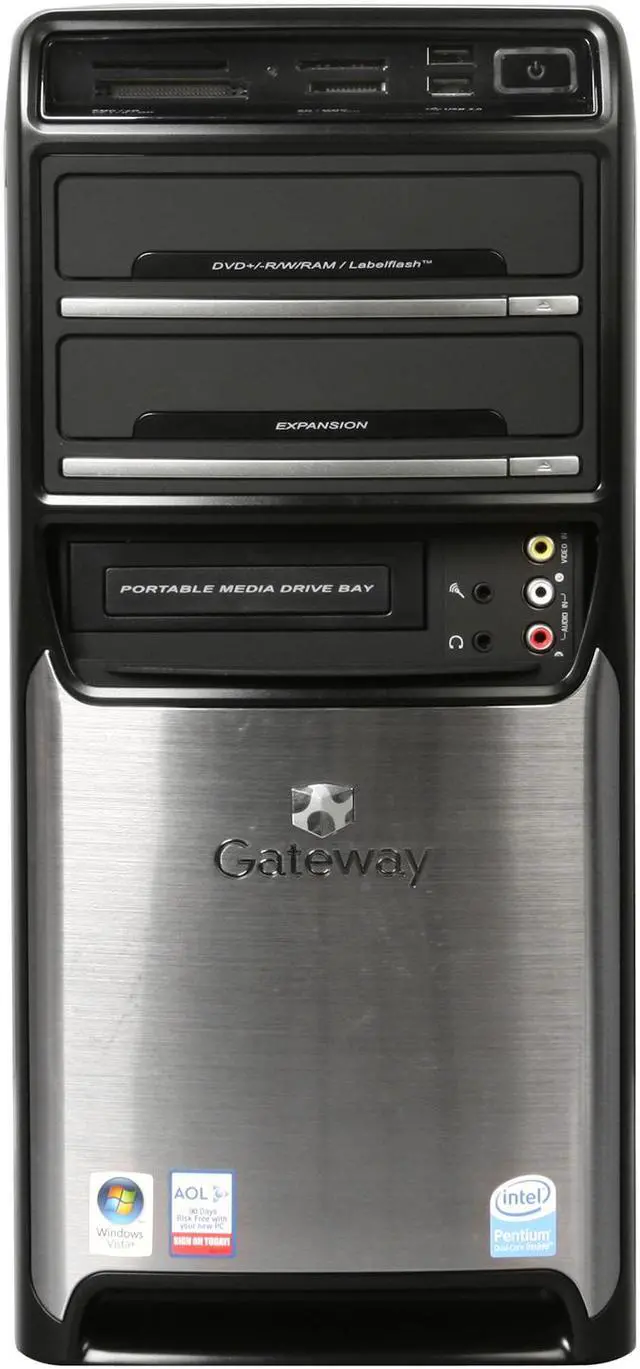 Alt view image 5 of 12 - Gateway Desktop PC GM5684E Intel Pentium E2180 1GB DDR2 160GB HDD Intel GMA 950 Windows Vista Home Premium