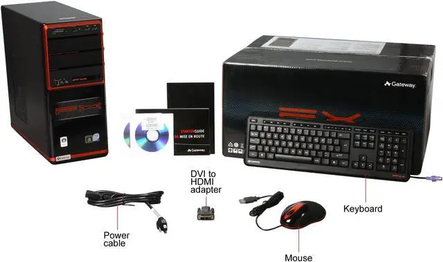 Alt view image 11 of 11 - Gateway Desktop PC FX Series FX4710-EB102A Intel Core 2 Quad Q6700 8GB DDR2 1TB HDD NVIDIA GeForce 9800 GT Windows Vista Home Premium 64-bit