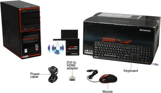 Alt view image 10 of 10 - Gateway Desktop PC FX Series FX4200-EBF01A AMD Phenom X4 9750 8GB DDR2 1TB HDD ATI Radeon HD 3850 Windows Vista Home Premium 64-bit
