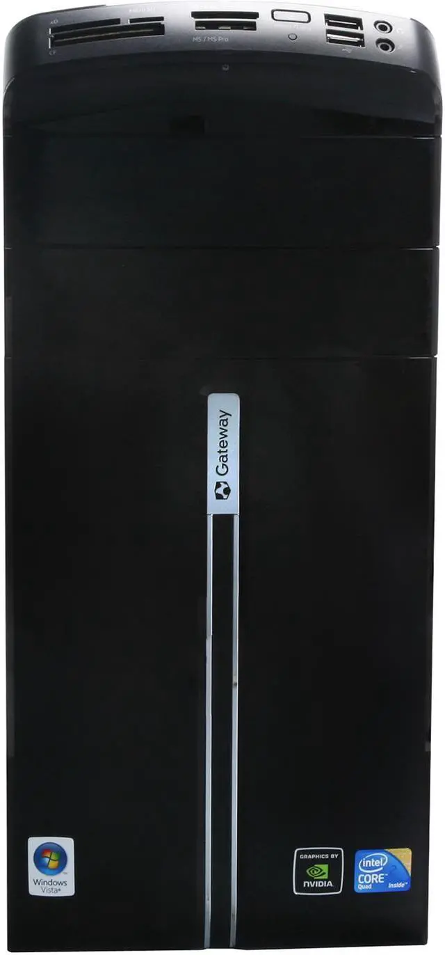 Alt view image 3 of 14 - Gateway Desktop PC DX Series DX4820-02 Intel Core 2 Quad Q8400 8GB DDR3 750GB HDD NVIDIA GeForce G210 Windows Vista Home Premium 64-bit