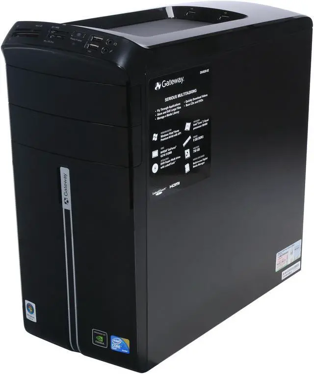 Alt view image 4 of 14 - Gateway Desktop PC DX Series DX4820-02 Intel Core 2 Quad Q8400 8GB DDR3 750GB HDD NVIDIA GeForce G210 Windows Vista Home Premium 64-bit