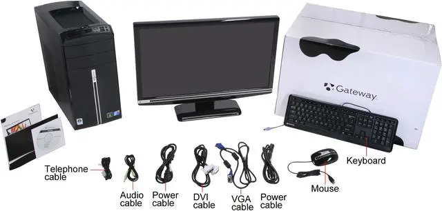 Alt view image 14 of 14 - Gateway Desktop PC DX Series DX4820-02 Intel Core 2 Quad Q8400 8GB DDR3 750GB HDD NVIDIA GeForce G210 Windows Vista Home Premium 64-bit