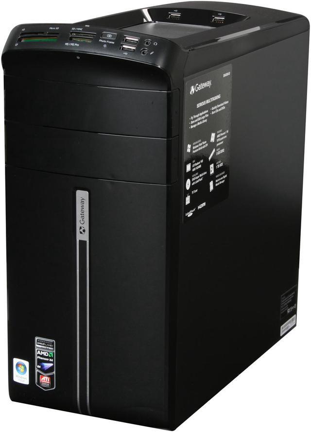 Alt view image 2 of 9 - Gateway Desktop PC DX Series DX4300-03 AMD Phenom X4 9750 8GB DDR2 1TB HDD ATI Radeon HD 4650 Windows Vista Home Premium 64-bit