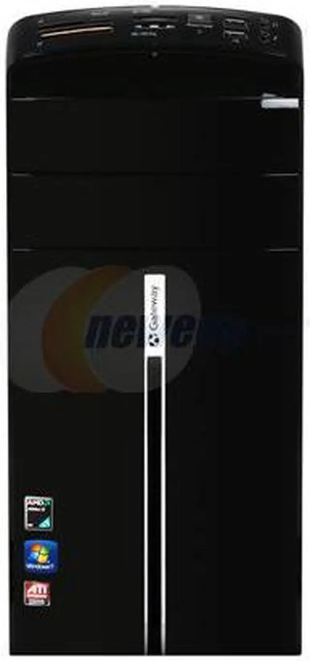 Alt view image 2 of 10 - Gateway Desktop PC DX Series DX4320-09 AMD Athlon II X4 635 4GB DDR3 1TB HDD ATI Radeon HD 5570 Windows 7 Home Premium 64-bit