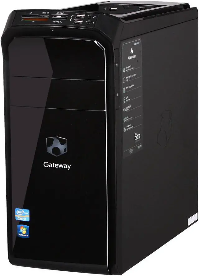 Alt view image 3 of 10 - Gateway Desktop PC DX4860-UR10P (PT.GCPP2.017) Intel Core i5-2320 6GB DDR3 2TB HDD Intel HD Graphics 2000 Windows 7 Home Premium 64-Bit