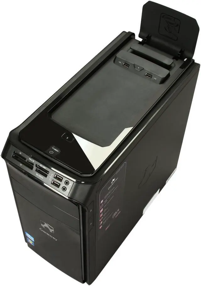 Alt view image 8 of 10 - Gateway Desktop PC DX Series DX4860-UB33P (PT.GCPP2.004) Intel Core i5-2320 8GB DDR3 1TB HDD Intel HD Graphics 2000 Windows 7 Home Premium 64-Bit