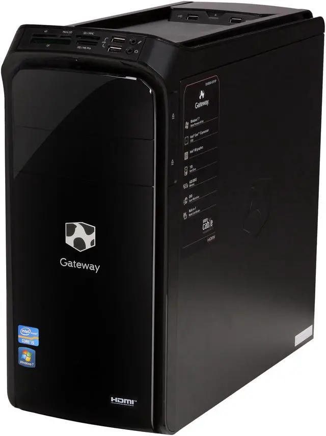 Alt view image 3 of 10 - Gateway Desktop PC DX Series DX4860-UR14P (DT.GD4AA.004) Intel Core i5-3450 6GB DDR3 1TB HDD Intel HD Graphics 2500 Windows 7 Home Premium 64-Bit