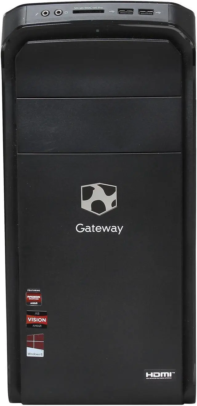 Alt view image 2 of 9 - Gateway Desktop PC DX4380-UR308 (DT.GDFAA.004) AMD A8-5500 8GB DDR3 1TB HDD AMD Radeon HD 7560D Windows 8 64-bit