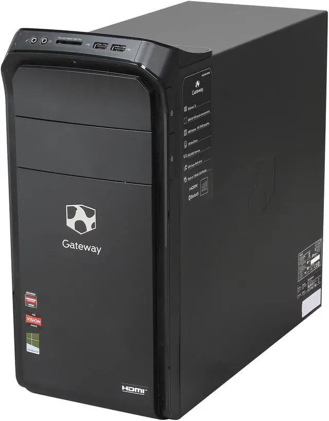 Alt view image 3 of 9 - Gateway Desktop PC DX4380-UR308 (DT.GDFAA.004) AMD A8-5500 8GB DDR3 1TB HDD AMD Radeon HD 7560D Windows 8 64-bit