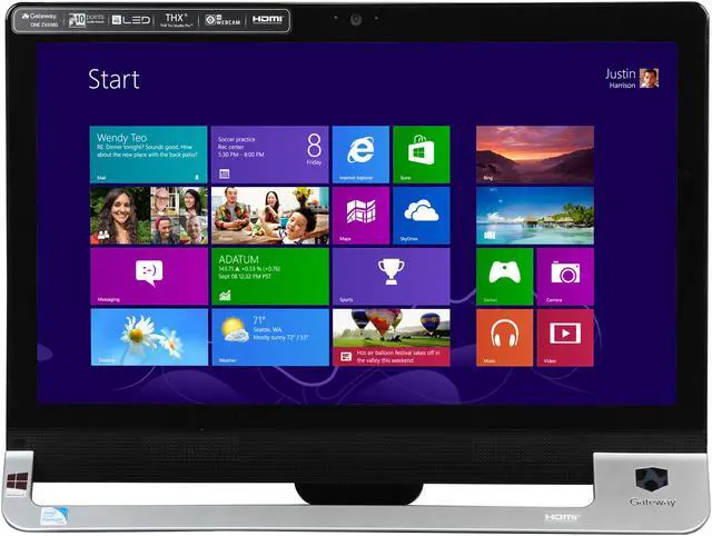 Alt view image 2 of 7 - Gateway All-in-One PC One ZX6980-UR308 (DQ.GDTAA.002
) Intel Pentium G640 4GB DDR3 1TB HDD 23" Touchscreen Windows 8 64-bit