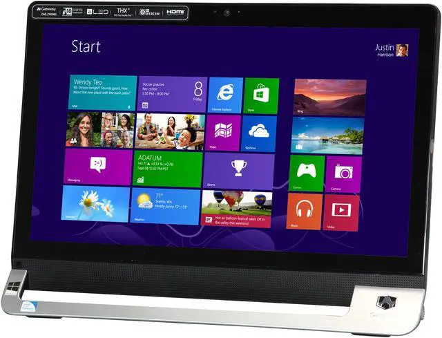 Alt view image 3 of 7 - Gateway All-in-One PC One ZX6980-UR308 (DQ.GDTAA.002
) Intel Pentium G640 4GB DDR3 1TB HDD 23" Touchscreen Windows 8 64-bit