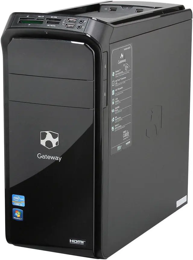 Alt view image 3 of 10 - Gateway Desktop PC DX4860-UM10P (PT.GCPP2.022) Intel Core i3-2120 8GB DDR3 1.5TB HDD Intel HD Graphics 2000 Windows 7 Home Premium 64-Bit